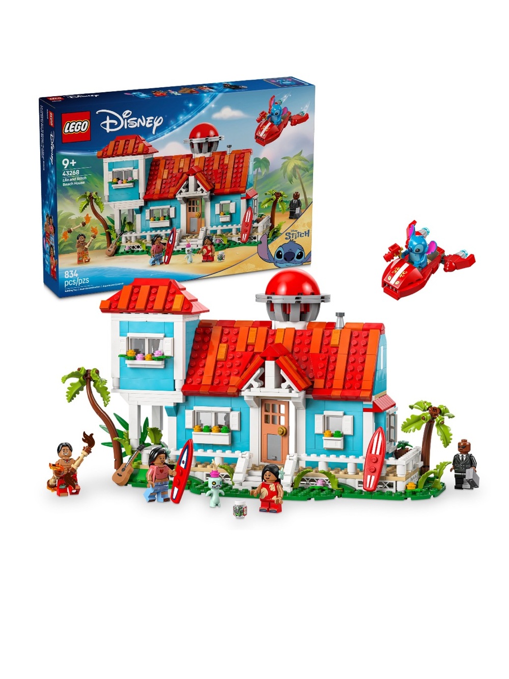 Disney LEGO Lilo & Stitch Beach House Set 43268 with 5 Minifigures *Box Damage*